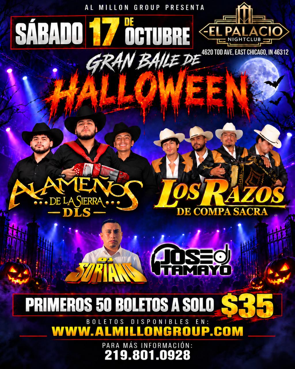 Gran Baile de Halloween at El Palacio Nightclub East Chicago October 17