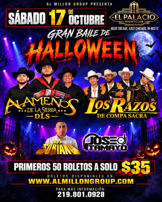 Gran Baile de Halloween at El Palacio Nightclub East Chicago October 17